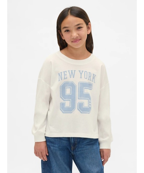 GAP(ギャップ)の「オーバーサイズ グラフィックTシャツ (キッズ)(Tシャツ/カットソー・キッズ・ブラック/オフホワイト・120cm/130cm/110cm/140cm/150cm/160cm)」の2枚目の写真