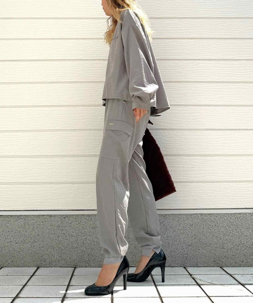 Q(キュー)の「ピーチジョガーパンツ(その他パンツ・レディース・ベビーピンク/グレー・MEDIUM)」の12枚目の写真