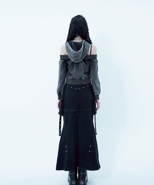 REFLEM/レフレム』オフショルクロップドZIPパーカー/ジップアップ