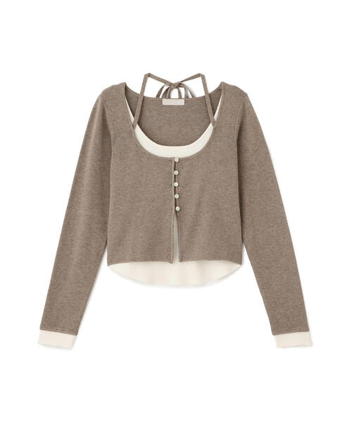 FREE'S MART（フリーズマート）の「◆キャミレイヤードクルーネックニット（ニット/セーター・レディース・グレー/ブラウン/イエロー/ネイビー・FREE）」の20枚目の写真