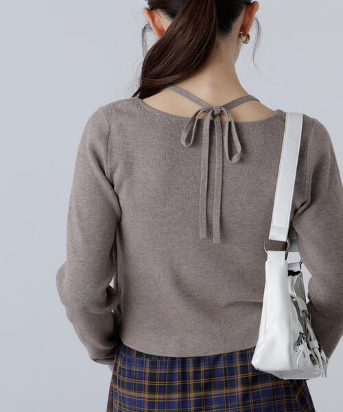 FREE'S MART（フリーズマート）の「◆キャミレイヤードクルーネックニット（ニット/セーター・レディース・グレー/ブラウン/イエロー/ネイビー・FREE）」の17枚目の写真