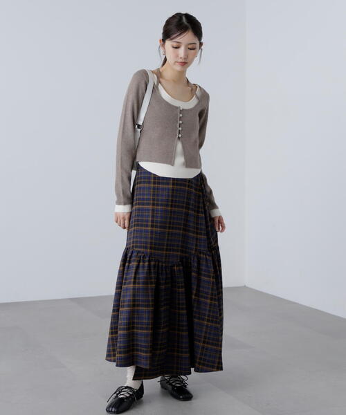 FREE'S MART（フリーズマート）の「◆キャミレイヤードクルーネックニット（ニット/セーター・レディース・グレー/ブラウン/イエロー/ネイビー・FREE）」の15枚目の写真