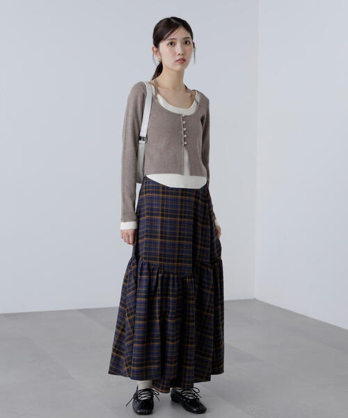 FREE'S MART（フリーズマート）の「◆キャミレイヤードクルーネックニット（ニット/セーター・レディース・グレー/ブラウン/イエロー/ネイビー・FREE）」の14枚目の写真