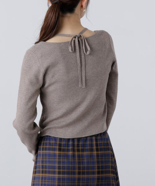 FREE'S MART（フリーズマート）の「◆キャミレイヤードクルーネックニット（ニット/セーター・レディース・グレー/ブラウン/イエロー/ネイビー・FREE）」の11枚目の写真