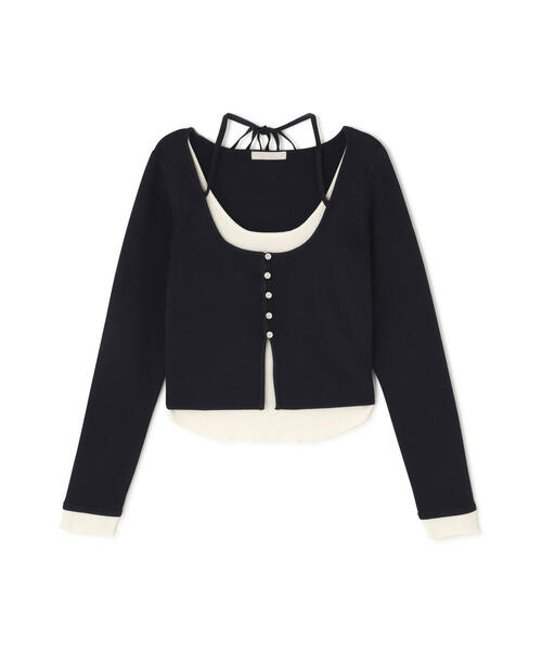 FREE'S MART（フリーズマート）の「◆キャミレイヤードクルーネックニット（ニット/セーター・レディース・グレー/ブラウン/イエロー/ネイビー・FREE）」の17枚目の写真