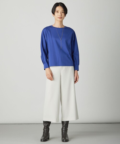 J.PRESS Ladies(J.プレス レディス)の「ポンチ ボートネック カットソー(Tシャツ/カットソー・レディース・ベージュ系/ブルー系/ワイン系・SMALL)」の7枚目の写真