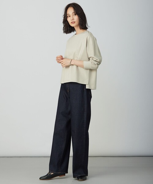 J.PRESS Ladies(J.プレス レディス)の「ポンチ ボートネック カットソー(Tシャツ/カットソー・レディース・ベージュ系/ブルー系/ワイン系・SMALL)」の11枚目の写真