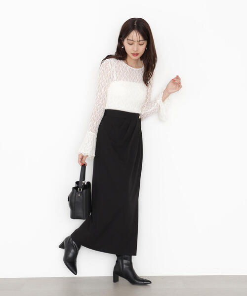 PROPORTION BODY DRESSING(プロポーションボディドレッシング)の「タックタイトスカート / 1215220919(スカート・レディース・ブラック/ベージュ/ブラウン・MEDIUM/P/S)」の5枚目の写真