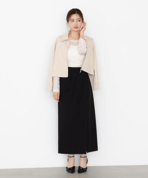 PROPORTION BODY DRESSING(プロポーションボディドレッシング)の「タックタイトスカート / 1215220919(スカート・レディース・ブラック/ベージュ/ブラウン・MEDIUM/P/S)」の8枚目の写真