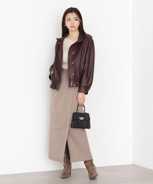 PROPORTION BODY DRESSING(プロポーションボディドレッシング)の「タックタイトスカート / 1215220919(スカート・レディース・ブラック/ベージュ/ブラウン・MEDIUM/P/S)」の12枚目の写真