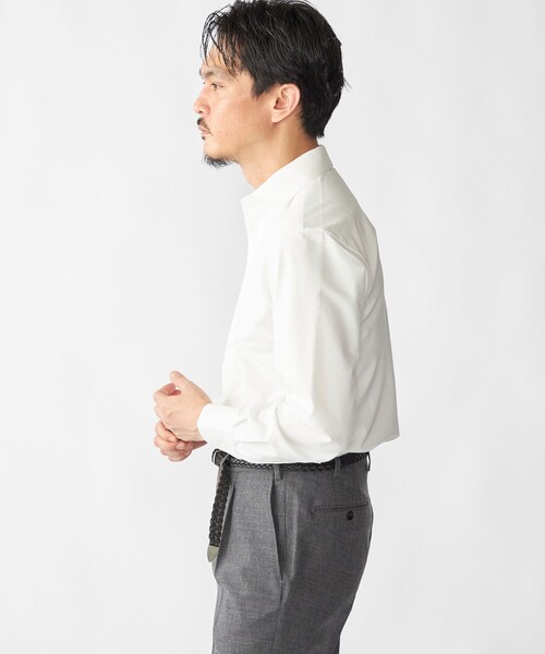 SHIPS（シップス）の「SHIPS: ジャージー ソリッド ワンピースカラー シャツ（Tシャツ/カットソー・メンズ・ホワイト・SMALL/MEDIUM/LARGE/X-LARGE）」の2枚目の写真