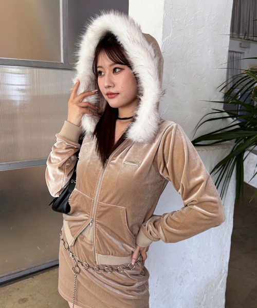 セール】ベロアファーフーディー（パーカー）｜SPIRALGIRL（スパイラル