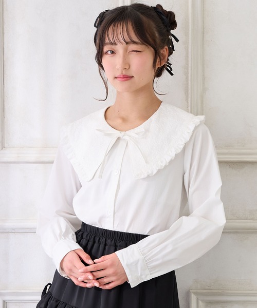 セール】BIGレース衿ブラウス（シャツ/ブラウス）｜Amourire girl