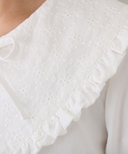 Amourire girl（アムリールガール）の「BIGレース衿ブラウス（シャツ/ブラウス・キッズ・ブラック/オフホワイト・150cm/140cm/160cm/130cm）」の22枚目の写真