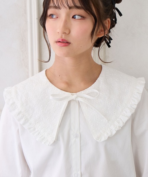 BIGレース衿ブラウス（シャツ/ブラウス）｜Amourire girl（アムリール