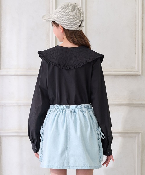 Amourire girl（アムリールガール）の「BIGレース衿ブラウス（シャツ/ブラウス・キッズ・ブラック/オフホワイト・150cm/140cm/160cm/130cm）」の14枚目の写真