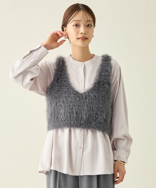 ANY(エニィ)の「ロングシャギーニットベスト(ベスト・レディース・グレー系/ベージュ系・X-LARGE)」の17枚目の写真