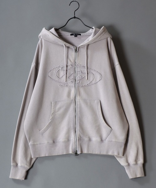 SITRY(シトリー)の「Grunge Style Sweat Fake Fur Hoodie/グランジ ヴィンテージライク オーバーサイズ ファー脱着 ショート丈 ダブルジップ 裏毛 フルジップパーカー フーディー パーカー スウェット レディース メンズ(パーカー・メンズ・ブラック/グレー・M/L)」の22枚目の写真