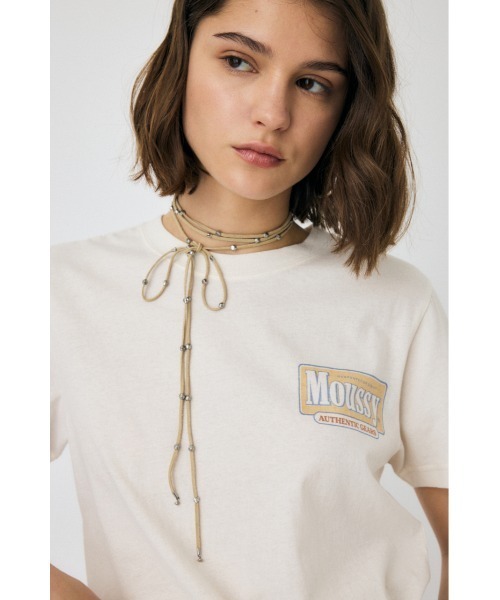 MOUSSY（マウジー）の「BEADED F/SUEDE チョーカー（チョーカー・レディース・ブラック/ベージュ・FREE）」の4枚目の写真