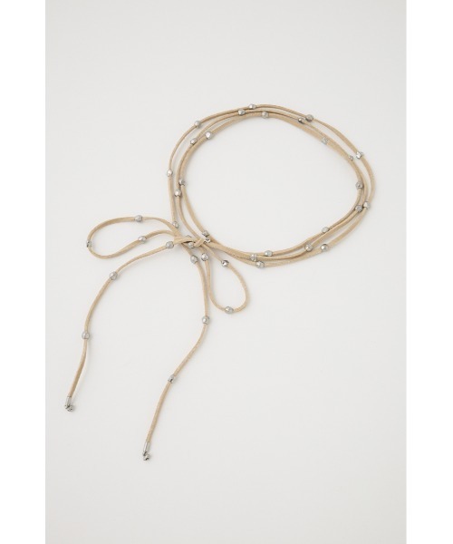 MOUSSY（マウジー）の「BEADED F/SUEDE チョーカー（チョーカー・レディース・ブラック/ベージュ・FREE）」の6枚目の写真