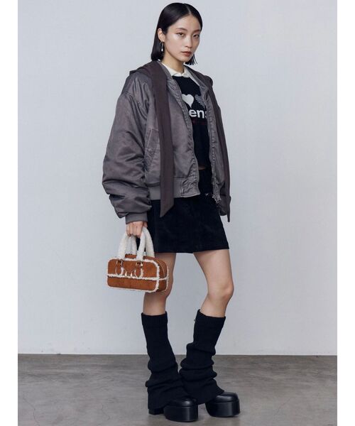 EMODA（エモダ）の「クラシックフェイクムートンバッグ（ハンドバッグ・レディース・ブラウン/ブラック/ネイビー・FREE）」の9枚目の写真