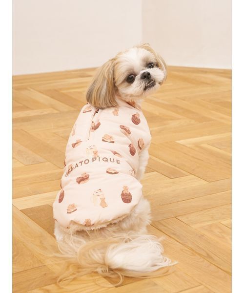 gelato pique（ジェラートピケ）の「【CAT&DOG】XL・XXLサイズ中綿ベスト（ペットウェア・レディース・ピンク/チャコールグレー/ベージュ・XXL/XL）」の2枚目の写真