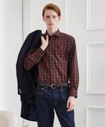 TAKEO KIKUCHI　長袖チェック柄シャツ　レッド系デザイン可愛い