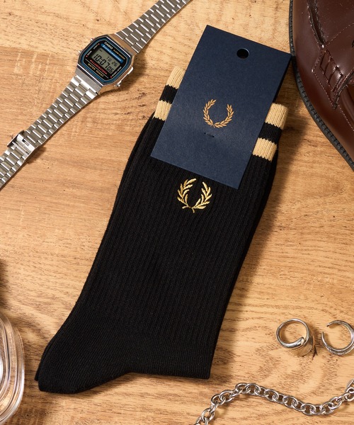 FRED PERRY（フレッドペリー）の「【FRED PERRY】TIPPED SPORTS SOCK C1150（ソックス/靴下・メンズ・ネイビー/ホワイト/ブラック・25-27/23-25）」の2枚目の写真
