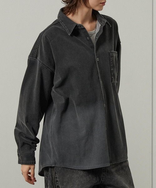 Alfred Alex(アルフレッドアレックス)の「【Alfred Alex】ヴィンテージ加工ピグメント グラデーションコーデュロイオーバーサイズシャツ【セットアップ対応】(シャツ/ブラウス・メンズ・ブラック/ブラウン系/グレー・M/L)」の12枚目の写真