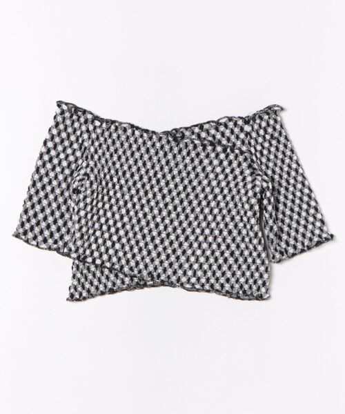 EMODA（エモダ）の「フィットクロスバンドトップ（Tシャツ/カットソー・レディース・ホワイト/グレー/ブラック/ブルー・FREE）」の3枚目の写真