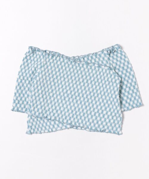 EMODA（エモダ）の「フィットクロスバンドトップ（Tシャツ/カットソー・レディース・ホワイト/グレー/ブラック/ブルー・FREE）」の4枚目の写真