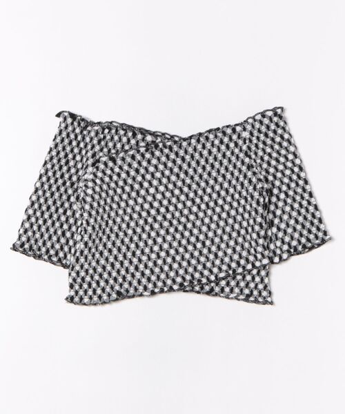 EMODA（エモダ）の「フィットクロスバンドトップ（Tシャツ/カットソー・レディース・ホワイト/グレー/ブラック/ブルー・FREE）」の5枚目の写真