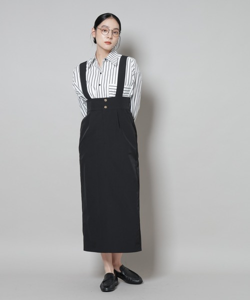 セール】サスペンダー付きIラインジャンパースカート（ジャンパー