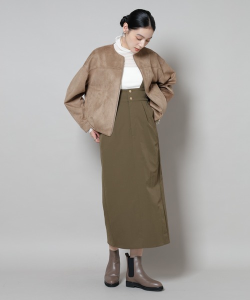 NANO universe（ナノユニバース）の「サスペンダー付きIラインジャンパースカート（ジャンパースカート・レディース・ブラック/カーキ・S/M）」の16枚目の写真