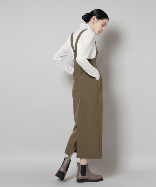 NANO universe（ナノユニバース）の「サスペンダー付きIラインジャンパースカート（ジャンパースカート・レディース・ブラック/カーキ・S/M）」の15枚目の写真