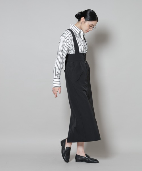 NANO universe（ナノユニバース）の「サスペンダー付きIラインジャンパースカート（ジャンパースカート・レディース・ブラック/カーキ・S/M）」の22枚目の写真