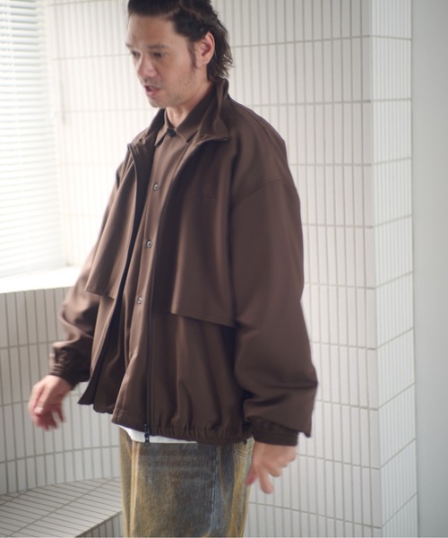 ADAM PATEK（アダムパテック）の「ADAMPATEK/stand collar blouson/スタンドカラーブルゾン（ブルゾン・メンズ・ブラック/ブラウン/ダークグレー・1/2）」の3枚目の写真