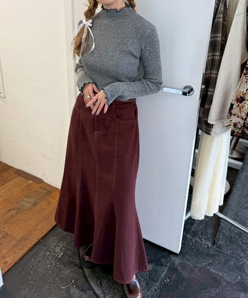 DOUBLE NAME(ダブルネーム)の「メランジニットハイネックメロープルオーバー(ニット/セーター・レディース・ホワイト系その他2/グレー系その他2・FREE)」の3枚目の写真