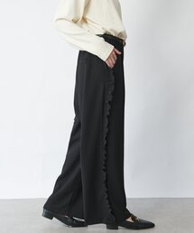 un dix cors | 《コーデのアクセントに◎》カットジョーゼットサイドフリルパンツ(スウェットパンツ)