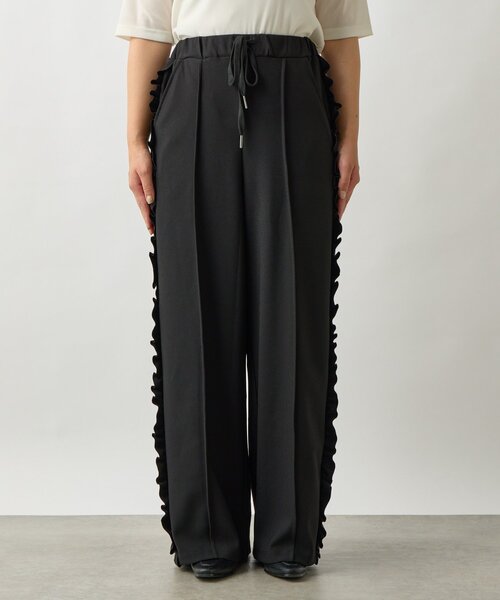 un dix cors(アンディコール)の「《コーデのアクセントに◎》カットジョーゼットサイドフリルパンツ(スウェットパンツ・レディース・ブラック/グレー・FREE)」の12枚目の写真