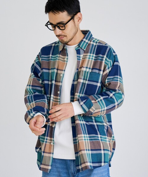 coen（コーエン）の「USA COTTONソフトフランネルシャツ（チェック）（シャツ/ブラウス・メンズ・その他1/その他2/その他3/その他4・S/M/L/XL）」の4枚目の写真