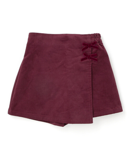 BeBe（ベベ）の「モールスキンラップスカート風ショートパンツ（スカート・キッズ・ボルドー/ブルー・130cm/150cm/140cm/120cm/110cm）」の4枚目の写真