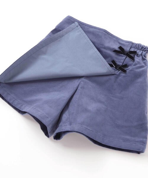 BeBe（ベベ）の「モールスキンラップスカート風ショートパンツ（スカート・キッズ・ボルドー/ブルー・130cm/150cm/140cm/120cm/110cm）」の10枚目の写真