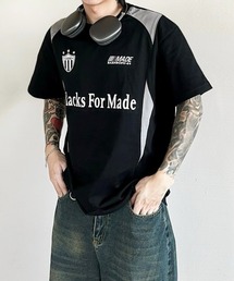 NOWLE（ノウル）の「【NOWLE】バイカラー ストリート フットボール デザイン Tシャツ（Tシャツ/カットソー・メンズ）」