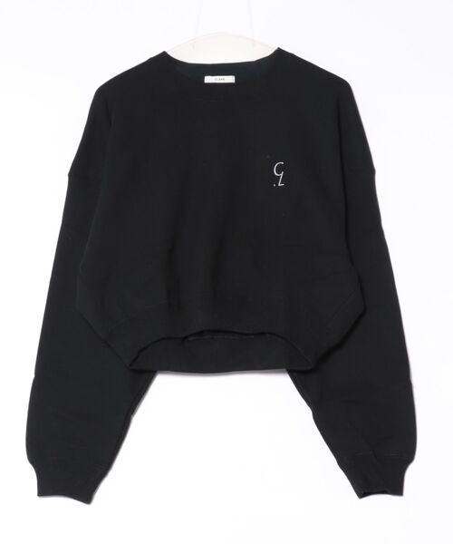 CLANE（クラネ）の「CLANE LOGO SHORT SWEAT TOPS（スウェット・レディース・ホワイト/ブラック/グレー・1/2）」の6枚目の写真
