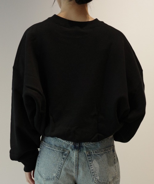 CLANE（クラネ）の「CLANE LOGO SHORT SWEAT TOPS（スウェット・レディース・ホワイト/ブラック/グレー・1/2）」の5枚目の写真