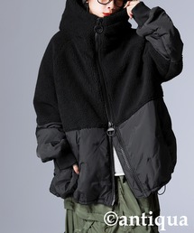 antiqua（アンティカ）の「異素材切替中綿ショートコート（その他アウター）」