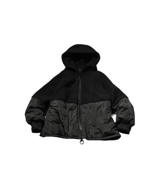 異素材切替中綿ショートコート（その他アウター）｜antiqua