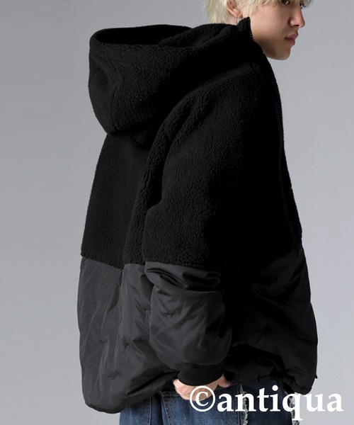 異素材切替中綿ショートコート（その他アウター）｜antiqua