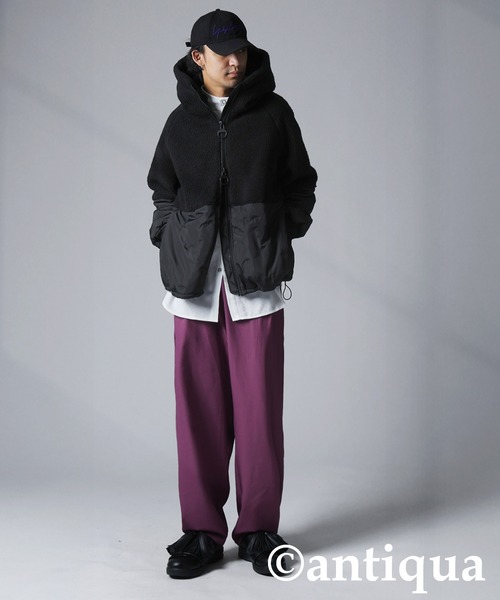 異素材切替中綿ショートコート（その他アウター）｜antiqua